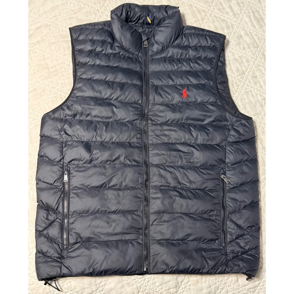 Polo Ralph Lauren Performance Puffer Vest Mens Small black Quilted Full Zip